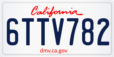 CA license plate 6TTV782