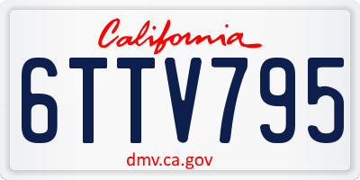 CA license plate 6TTV795