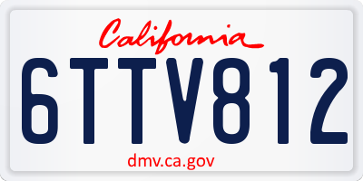 CA license plate 6TTV812