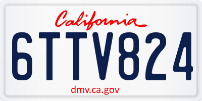 CA license plate 6TTV824