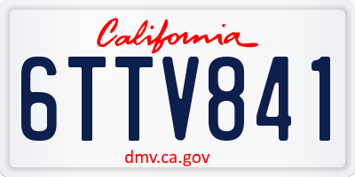CA license plate 6TTV841