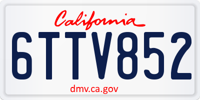 CA license plate 6TTV852