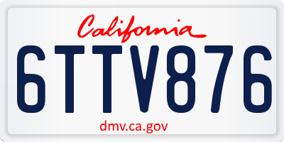 CA license plate 6TTV876