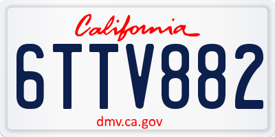 CA license plate 6TTV882