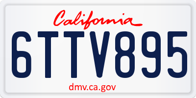 CA license plate 6TTV895