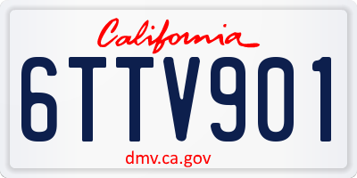 CA license plate 6TTV901