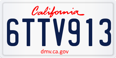 CA license plate 6TTV913