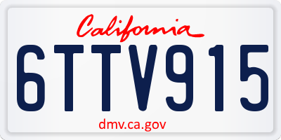 CA license plate 6TTV915