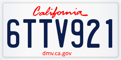 CA license plate 6TTV921