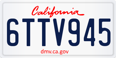 CA license plate 6TTV945