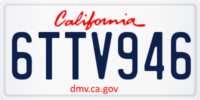 CA license plate 6TTV946