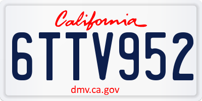 CA license plate 6TTV952