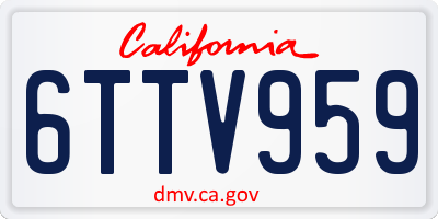 CA license plate 6TTV959