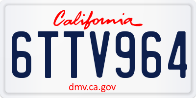 CA license plate 6TTV964