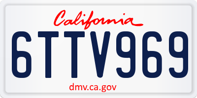 CA license plate 6TTV969