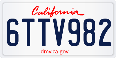CA license plate 6TTV982