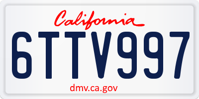 CA license plate 6TTV997