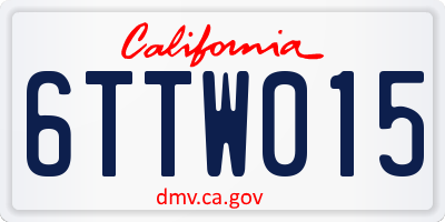CA license plate 6TTW015