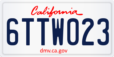CA license plate 6TTW023