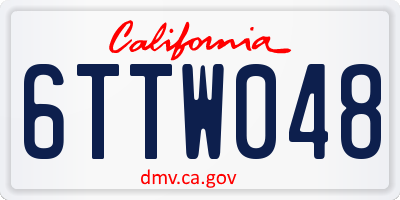 CA license plate 6TTW048