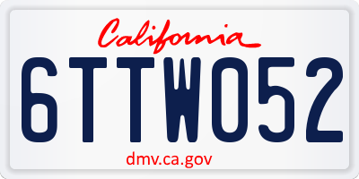 CA license plate 6TTW052