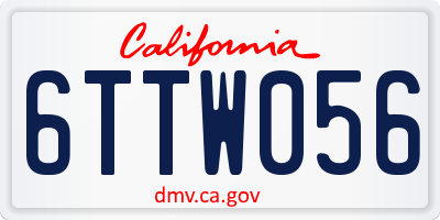 CA license plate 6TTW056