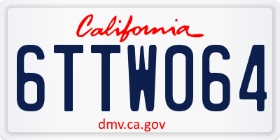 CA license plate 6TTW064