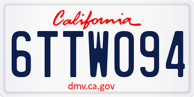 CA license plate 6TTW094