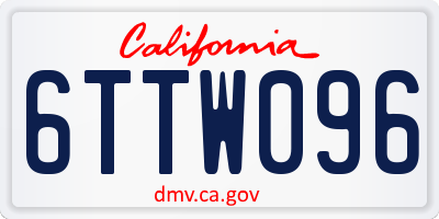 CA license plate 6TTW096