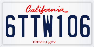 CA license plate 6TTW106