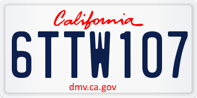 CA license plate 6TTW107