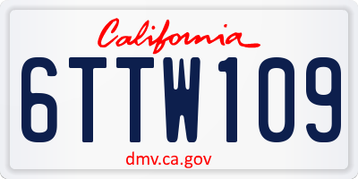 CA license plate 6TTW109