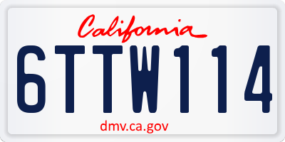 CA license plate 6TTW114