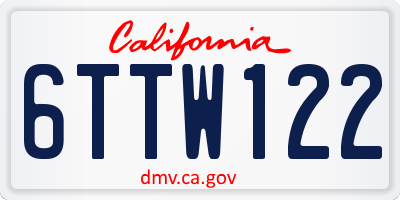 CA license plate 6TTW122