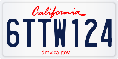 CA license plate 6TTW124