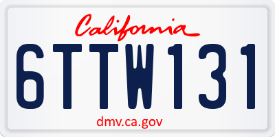 CA license plate 6TTW131