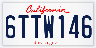 CA license plate 6TTW146