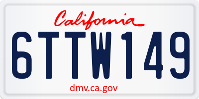 CA license plate 6TTW149