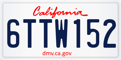 CA license plate 6TTW152