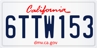 CA license plate 6TTW153