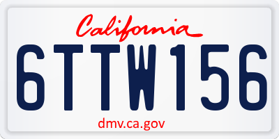 CA license plate 6TTW156