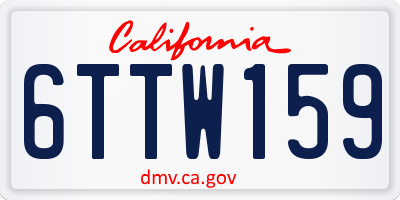 CA license plate 6TTW159