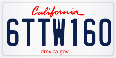 CA license plate 6TTW160