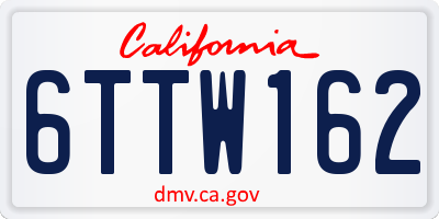 CA license plate 6TTW162