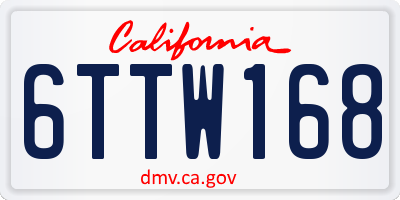 CA license plate 6TTW168