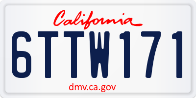 CA license plate 6TTW171
