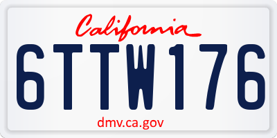 CA license plate 6TTW176