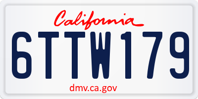 CA license plate 6TTW179