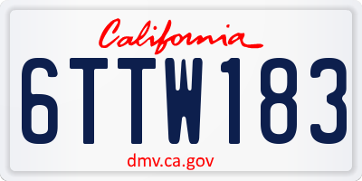 CA license plate 6TTW183