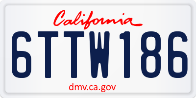 CA license plate 6TTW186
